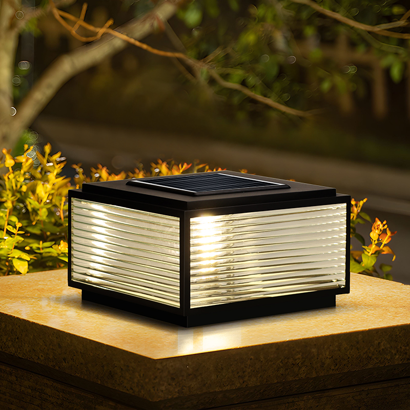 Intelligent Sensor Courtyard Lamp, Simple Modern House Fence Led Outdoor Gate, New Chinese Style Solar Column Lamp