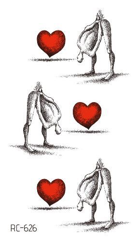 Picture of Ricklon Cross-border Waterproof Valentine's Day Tattoo Sticker Couple Confession Small Fresh Tattoo Sticker Wholesale Tattoo