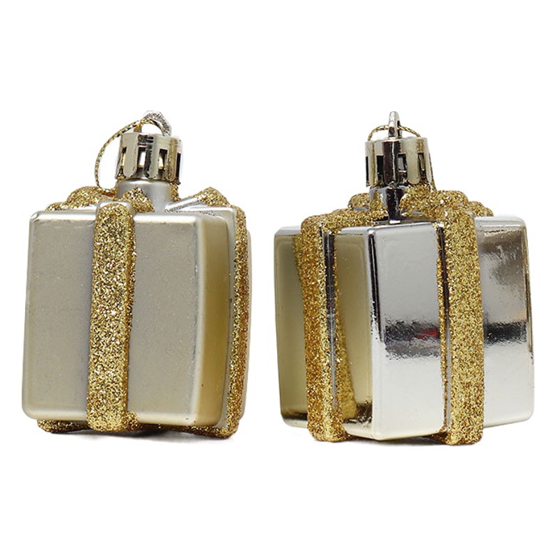 Christmas decorations plastic plating gift bag shaped 12PCs Christmas tree pendant ornaments gift spot wholesale