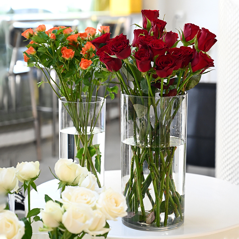 New Flower Bucket Acrylic Transparent Flower Arrangement Bucket Flower Shop Round Wake-Up Flower Bucket Home Anti-Fall