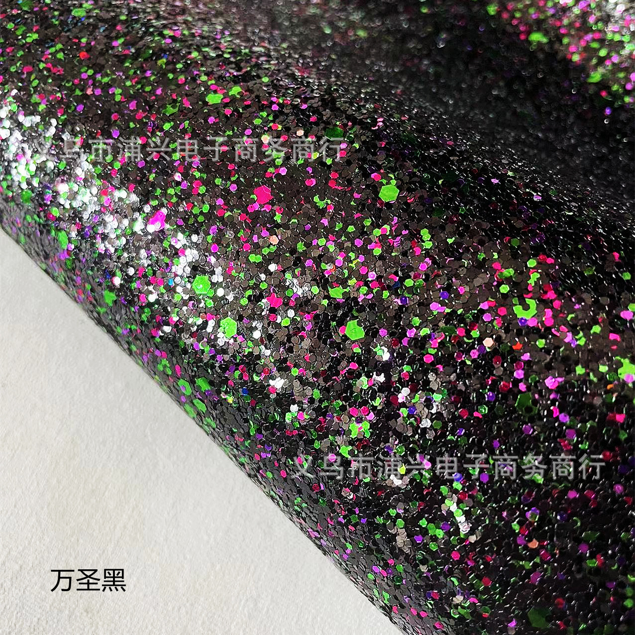 Picture of Pu Leather Glitter Coarse Powder Glitter Fabric Glitter Fabric Large and Small Hexagonal Pieces
