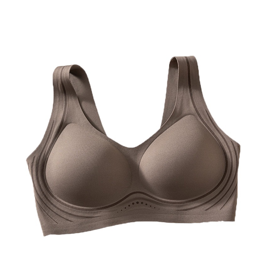 2023 new fixed Cup seamless underwear women's soft support thin Sports beauty back push up vest-style one-piece bra