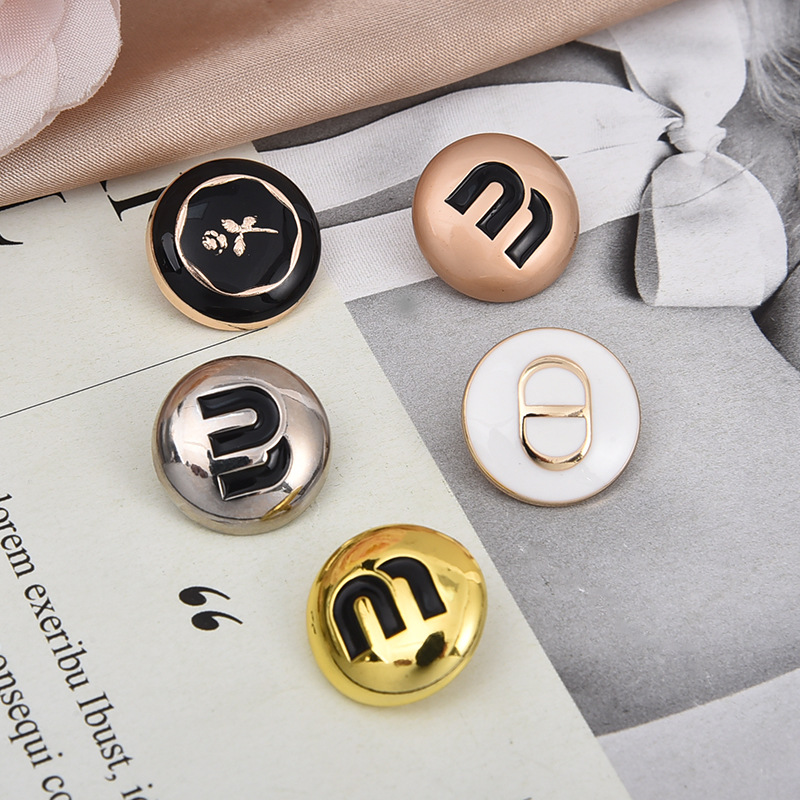 Premium Sense Metal Button m Letters Vintage Button Coat Blazer Jacket Coat Accessories Button in stock