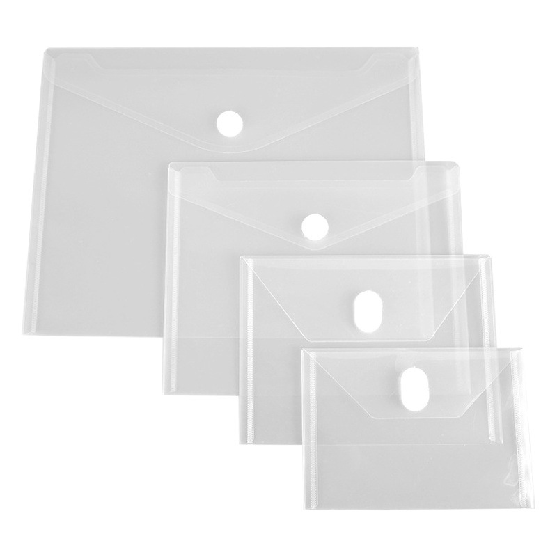A4 Transparent File Bag A5 Bill Bag A6A7 Velcro Card Book Storage Bag Nylon Tower Button File Bag Logo