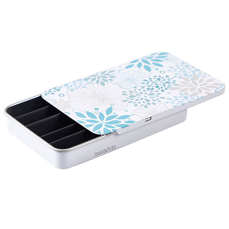 Picture of Children's Lock Iron Box Metal Push-pull Hemp Iron Box Cigarette Wire Drawer Storage Box Press Lock Anti-opening Slide Cover Box