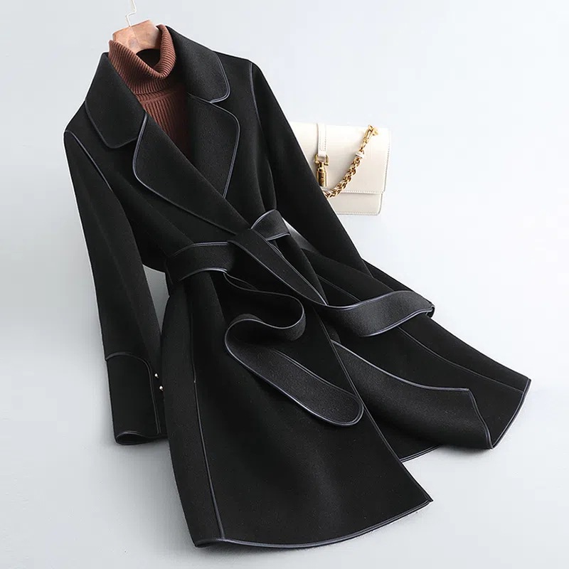 Picture of High-end Korean-style Woolen Coat Women's 2024 Autumn and Winter New Western-style Age-reducing Mid-length Double-sided Woolen Coat Women's Trendy