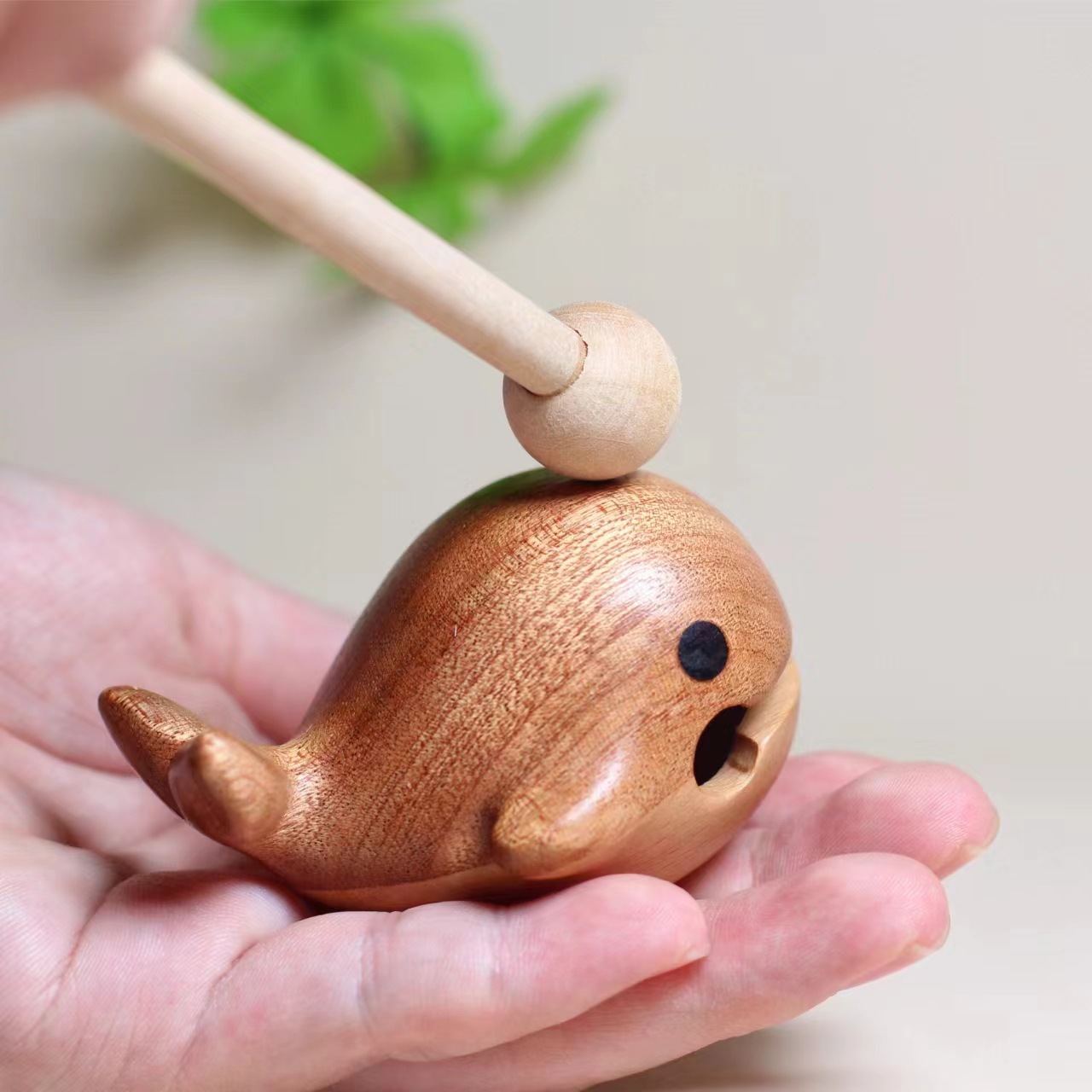 Picture of Wooden Fish Decompression Solid Wood Work Crazy Desktop Small Ornaments Sakaban turtle Emotional Stability Office Toy