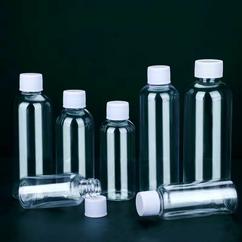 In stock wholesale 50 100 300ml plastic bottle with ordinary sealed lid sub-bottle portable sample sub-bottle