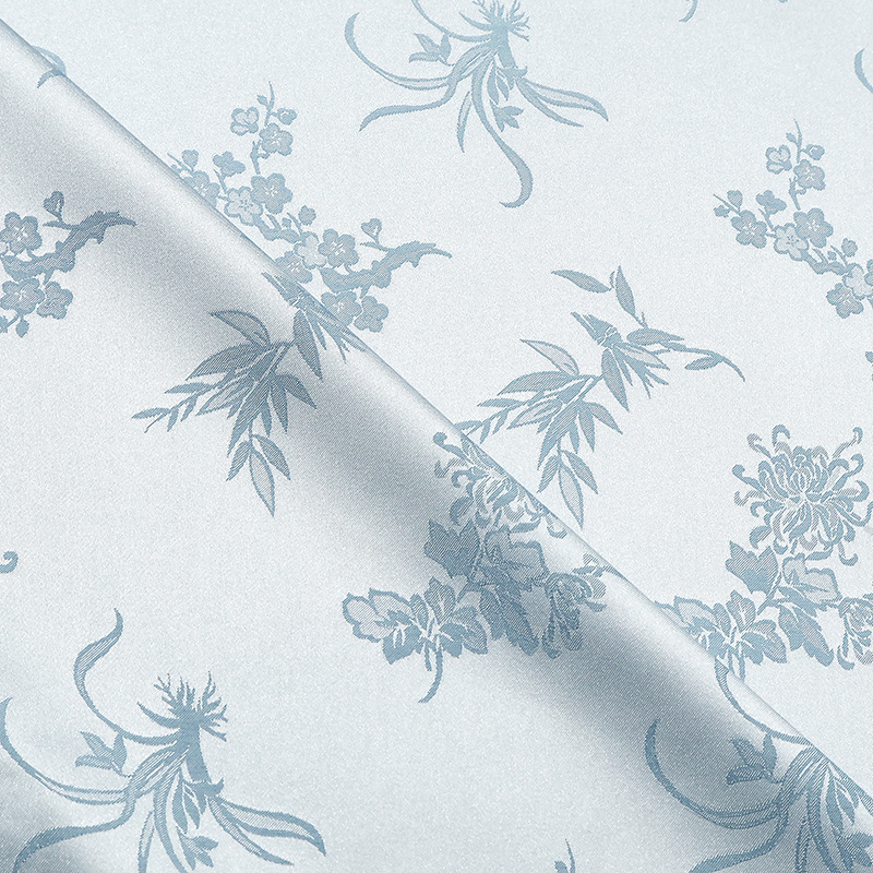 Picture of New Chinese-style dark pattern plum orchid bamboo chrysanthemum brocade cheongsam horse face skirt jacquard fabric imitation Song antique clothing fabric