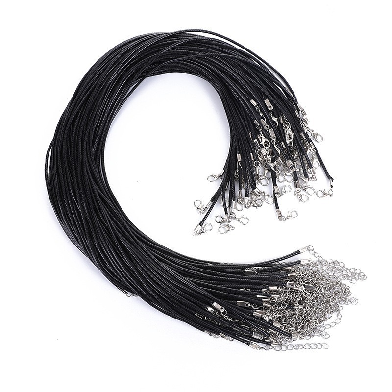 Picture of D Jewelry Accessories DIY Necklace Rope Lobster Clasp Leather Rope Korean Wax Thread Necklace Rope Black Leather Rope Pendant Pendant Rope