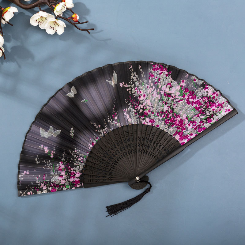Picture of Folding Fan Bamboo Ancient Fan Student Girl Chinese Style Small Fan Scenic Spot Export Wholesale Retail Gift Decorative Fan