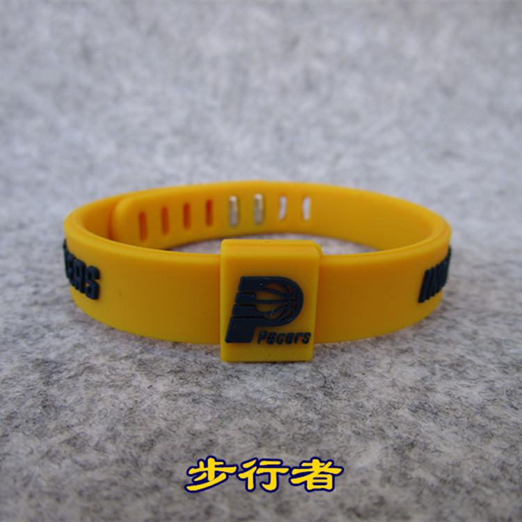 Basketball Indiana Pacers Sports Bracelet Silicone Adjustable Wristband Bracelet with Fan Supplies Wholesale
