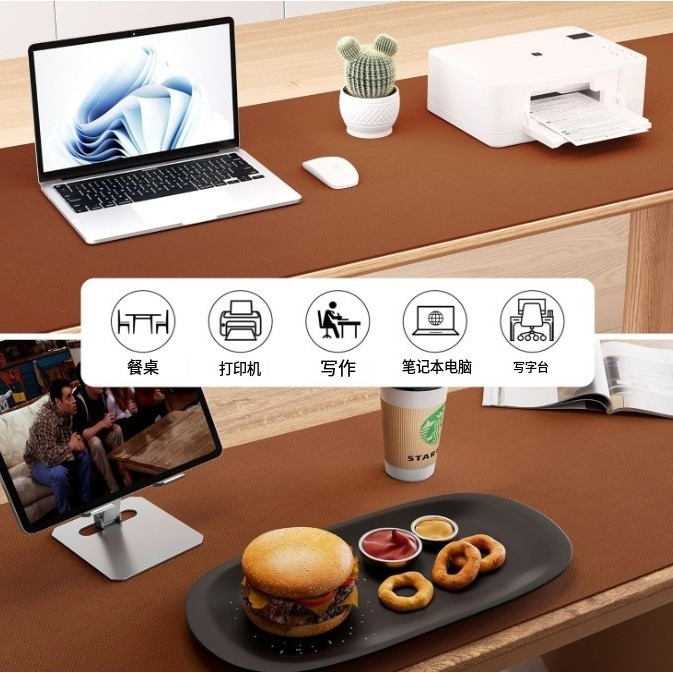 Picture of Factory in stock super soft litchi grain leather pvc material leather pad mouse pad sand pot pad pvc material leather sheet