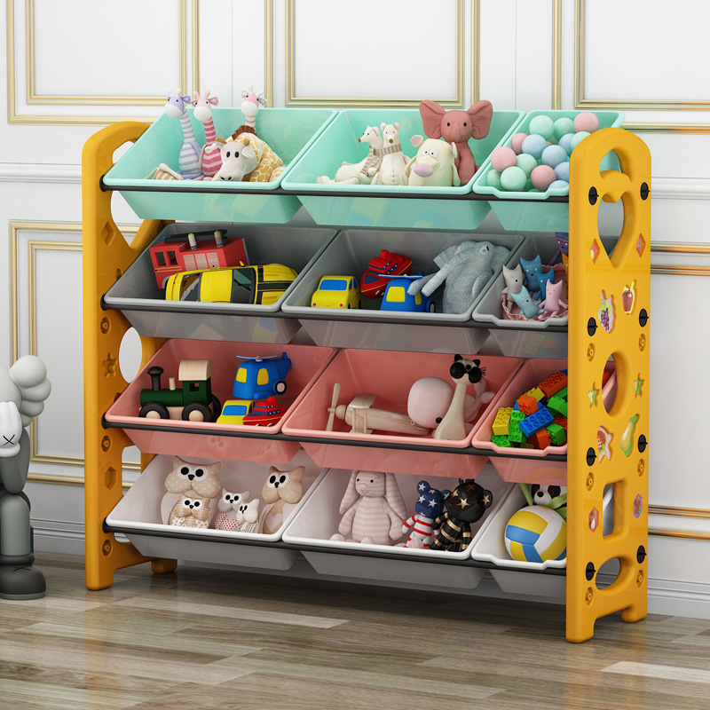 Picture of Children's Toy Storage Rack Household Kindergarten Baby Storage Rack Floor Multi-Layer Finishing Rack Storage Cabinet Plastic Basket