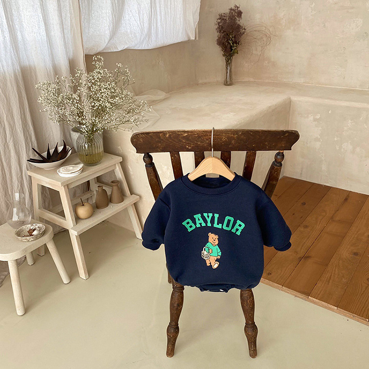 Picture of 2024 Spring Newborn Clothes Baby's Spring Clothes Bag Fart Clothes Baby's Sweatshirt Triangle Climbing Clothes Baby jumpsuit