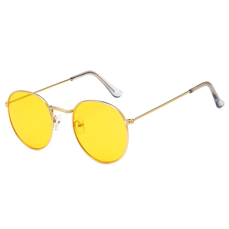 Picture of Heiyuan Cross-border New 3447 White Foot Cover Progressive Ocean Metal Round Sunglasses Transparent Large Frame Glasses