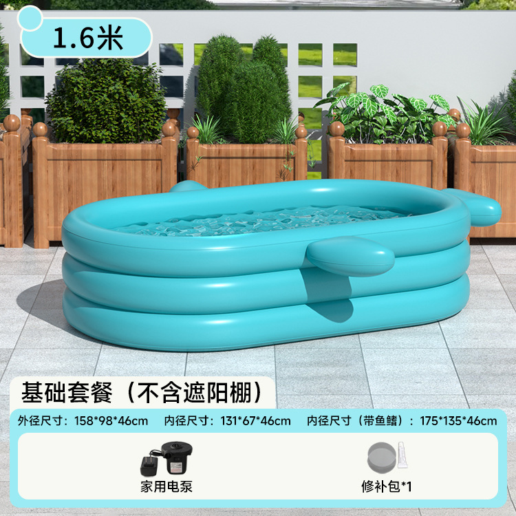 Picture of Cross-Border Ugly Fish Inflatable Swimming Pool Baby Ocean Ball Pool Baby Toy Pool Outdoor Paddling Pool with Awning