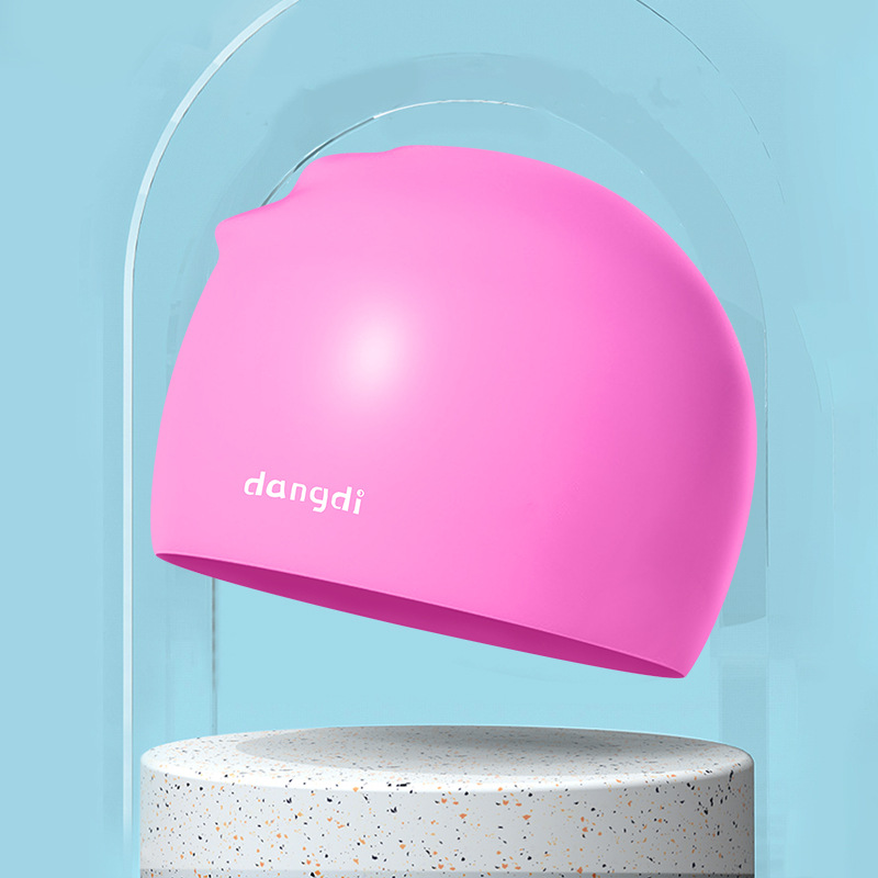 Picture of Adult silicone waterproof swimming cap boys and girls Universal silicone swimming cap increase head swimming cap factory direct sales