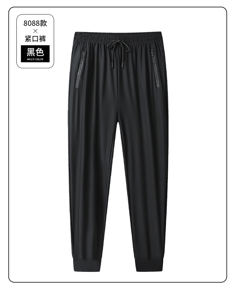 Picture of Ice Silk Pants Men's Summer Thin Men's Casual Pants Breathable Leg-Tie Loose High-Elasticity Quick-Drying Air-Conditioned Sports Pants