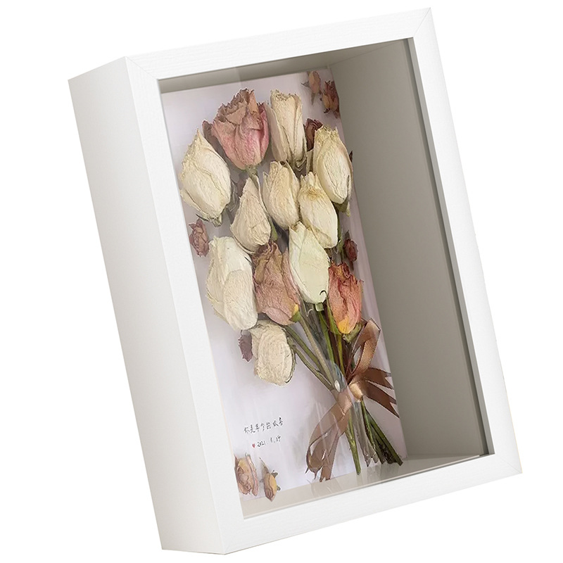 Picture of Three-dimensional hollow photo frame picture frame wholesale wall-hanging solid wood dried flower butterfly specimen frame handmade diy table crafts