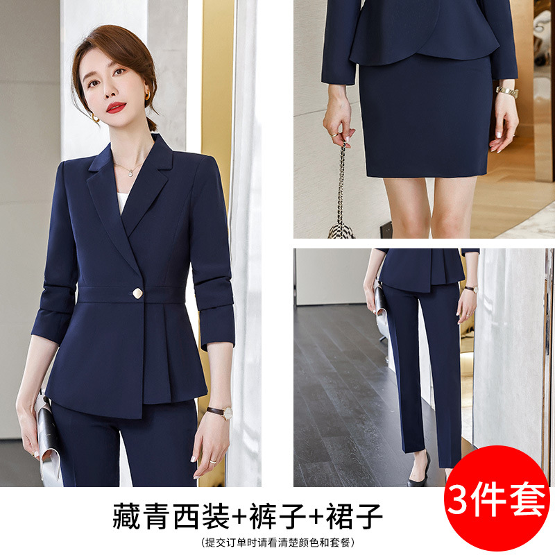 Picture of Grey Professional Suit Female Dress Hotel Manager Interview Civil Servant Work Clothes Suit Jacket Female Spring and Autumn