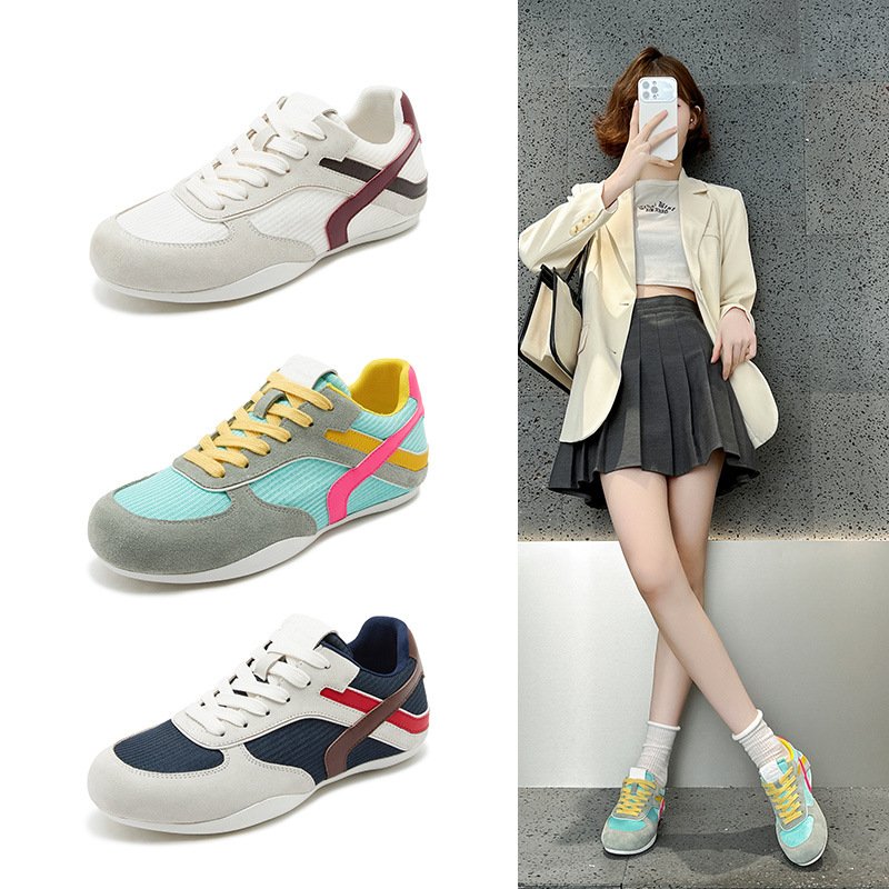 2025 Spring Versatile Casual White Shoes for Women, Lightweight Forrest Gump Sneakers, European Color Matching Inner Heightening Moral Training Shoes for Women
