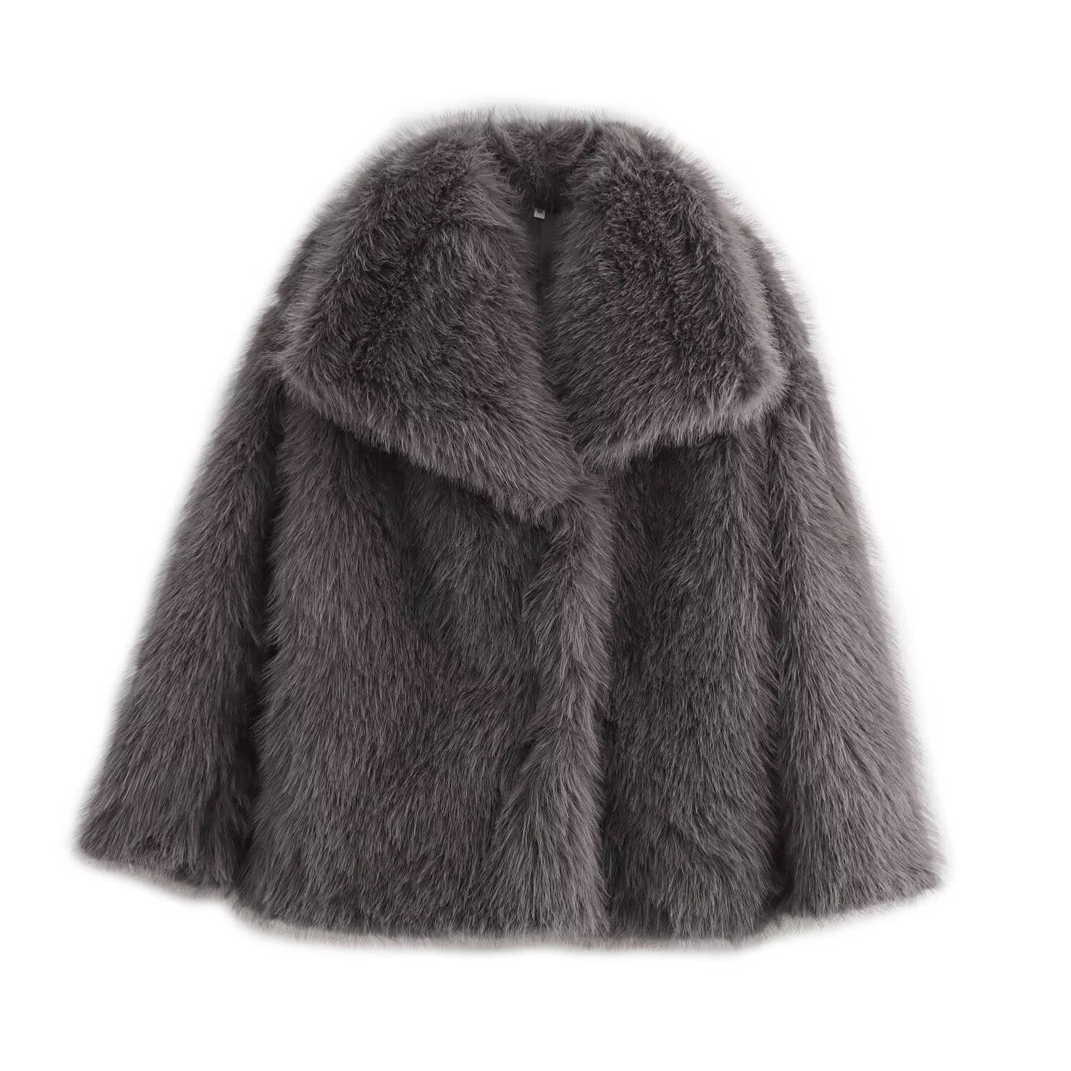 Picture of European and American Style 2024 Winter New Faux Fur Large Lapel Loose Long Sleeve Luxury Thickened Warm Women's Coat