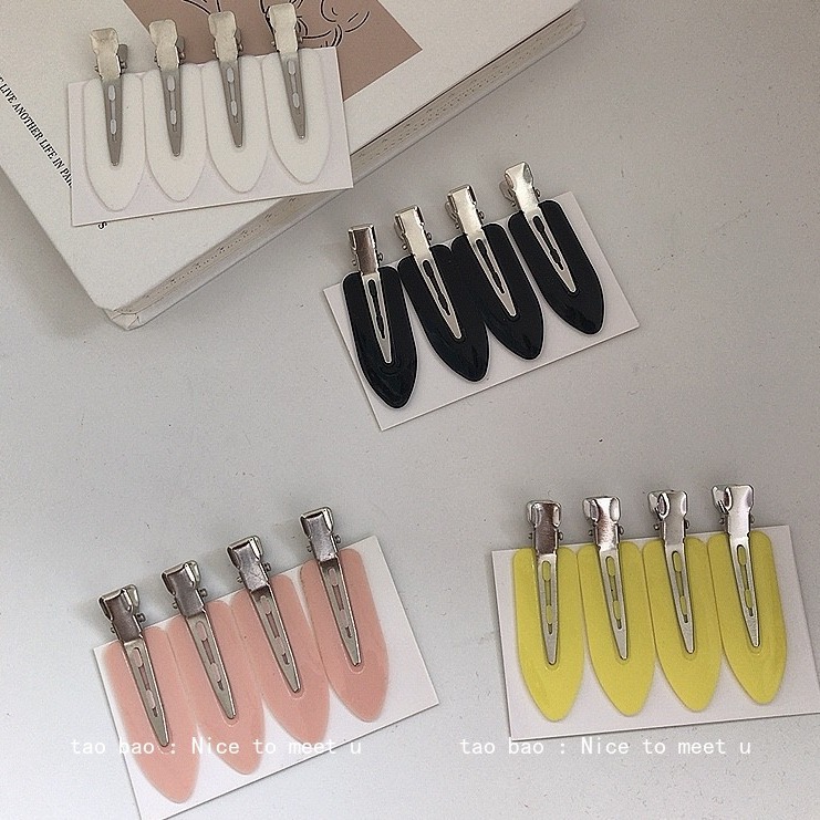2023 Ouyang Nana with quicksand sea clip simple transparent seamless clip jelly bangs side clip top clip girl