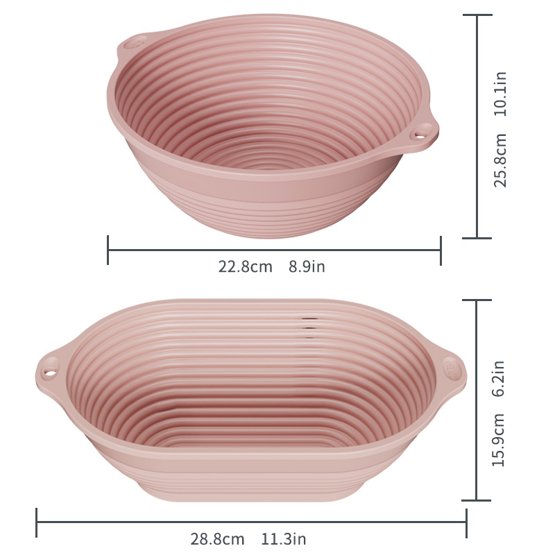 Picture of Silicone Fermentation Basket Household Oven Baking Dough Fermentation Bowl Folding High Temperature Resistant Large Capacity Bread Fermentation Basket