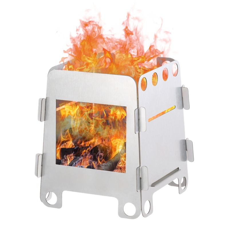 Picture of in stock stainless steel card alcohol wood stove outdoor picnic removable barbecue stove portable heating stove wholesale