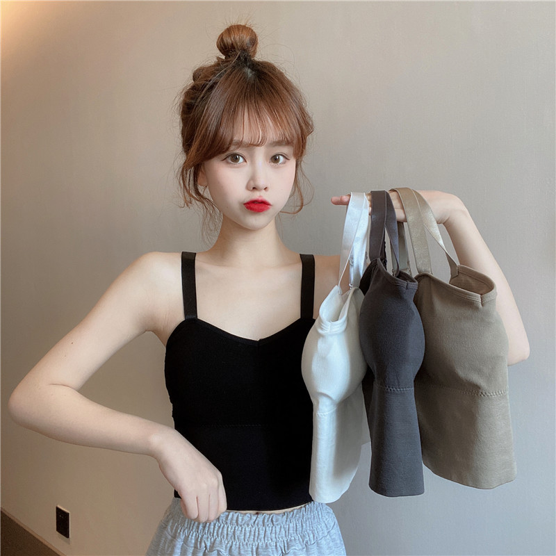 Picture of Popular Korean Style Adjustable Shoulder Strap Beauty Back Vest Wrap Chest Anti-walking Sports Leisure All-match Outer Wear Base Underwear