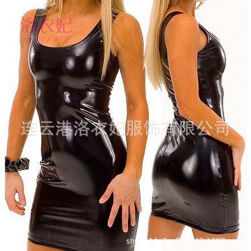 Luo Yi Fei Foreign Trade Sexy Underwear Leather Imitation Leather Patent Leather European and American Ladies Sexy Underwear Club Clothing S ~ 5XL