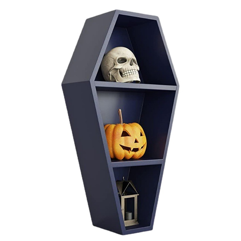 Independent Site Wall Decor Coffin Shelf Coffin Storage Rack Ghostly Gothic Home Decor
