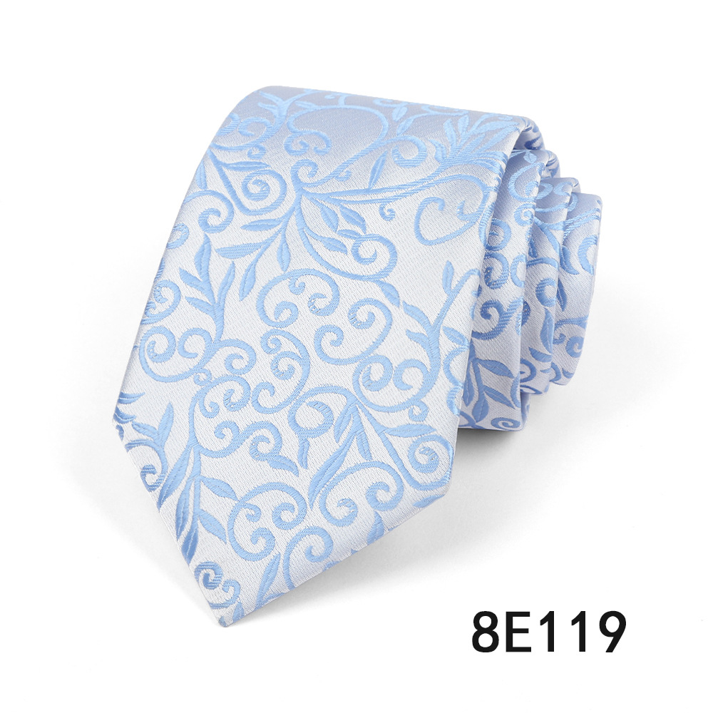 Picture of Men's Tie Business Casual Stripesd Tie 8cm Polyester Jacquard Embroider Print Tie Wholesale Formal Wear