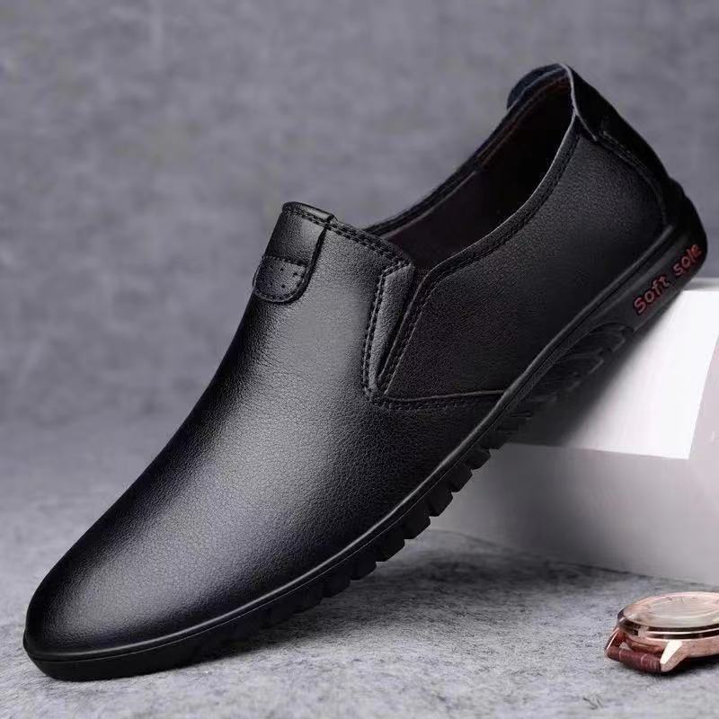 Men's Shoes Spring New Breathable Leather Shoes Men's Korean Style Trendy Youth Leather Shoes Men's Casual Shoes Business Leather Shoes Driving Shoes
