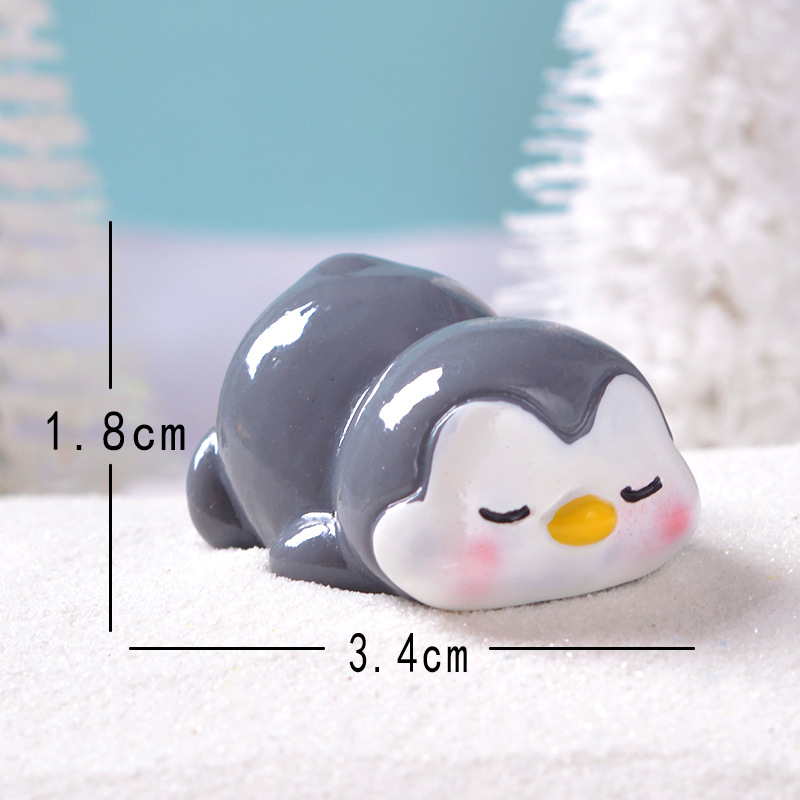 Picture of Cross-Border Cartoon Cute Gray Penguin Micro Landscape Gardening Potted Small Ornaments Cute and Interesting Penguin DIY Gadgets