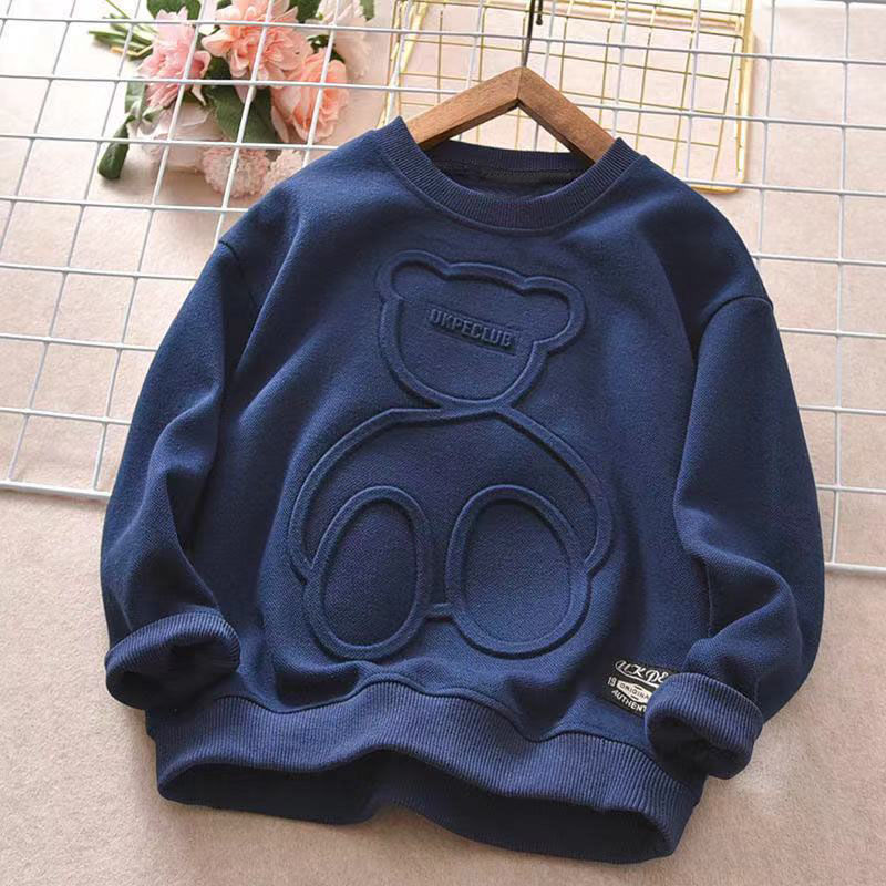 Picture of Children's Clothing Spring and Autumn Boys' Long-sleeved Top Autumn Clothing Large-size Children's Bear T-shirt Children's Autumn Clothes Base Shirt Thin Sweater