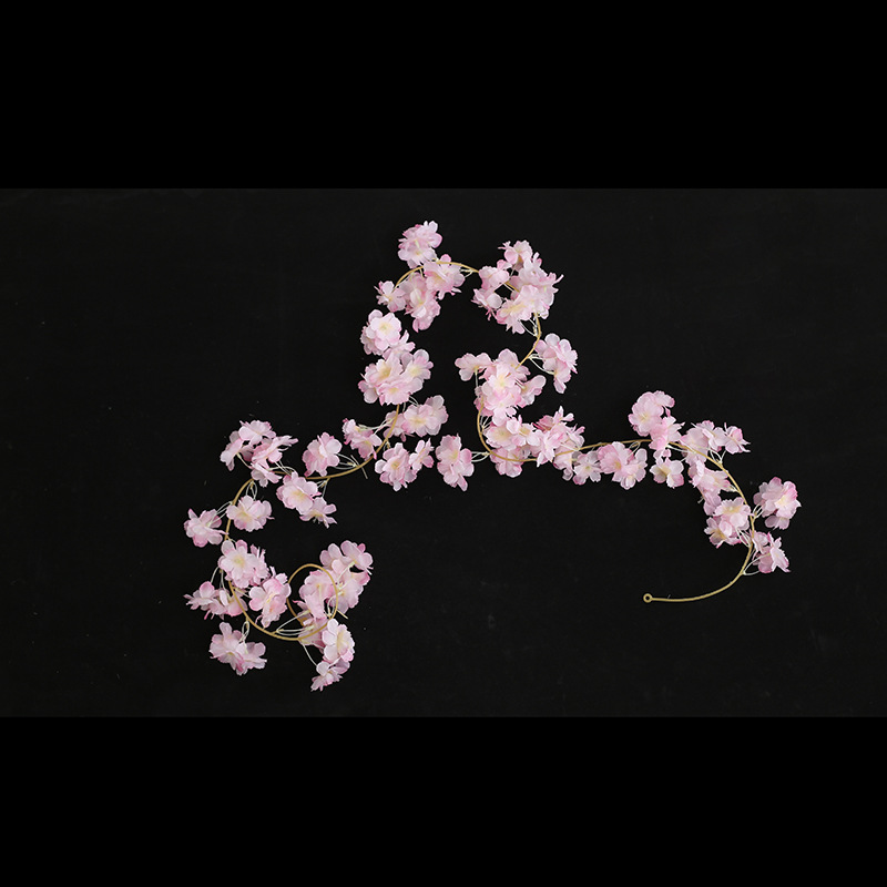 Picture of Cherry Blossom Rattan Flower Winding Air Conditioning Duct Vine Shaded Flower Tree Simulation Peach Blossom Decorative Flower Vine Artificial Flower Vane
