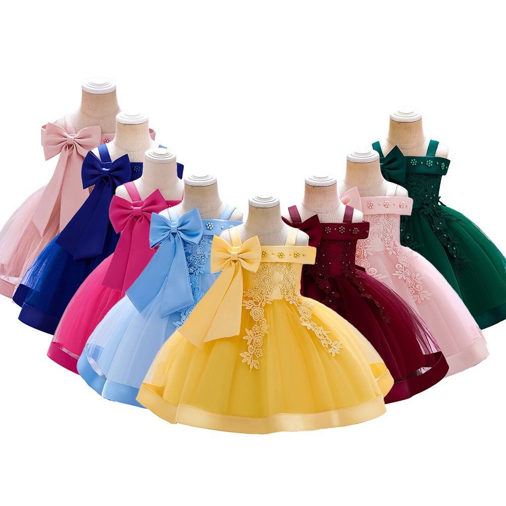 Picture of Amazon's Best-Selling Girls' Dress Suspender Children's Dress Beaded Embroidered Princess Dress Mesh Dress Summer New Style