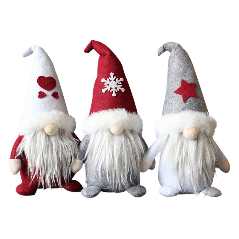Cross-Border New Product Creative Hooded Faceless Doll Holiday Dwarf Santa Claus Plush Doll Decorative Ornaments