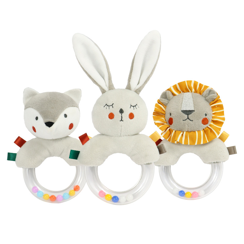 Picture of New Baby Hand Ring 0-1 Years Old Grasping Bracelet Ring Newborn Baby Hand Rattle Plush Toy in Stock