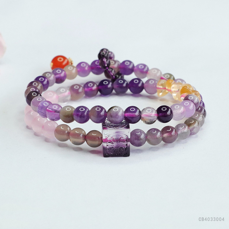 Attache Nine Purple Fire Aurora 23 Bracelet Glazed Square Crystal Colored Treasure Bracelet Factory Wholesale CB 4033004