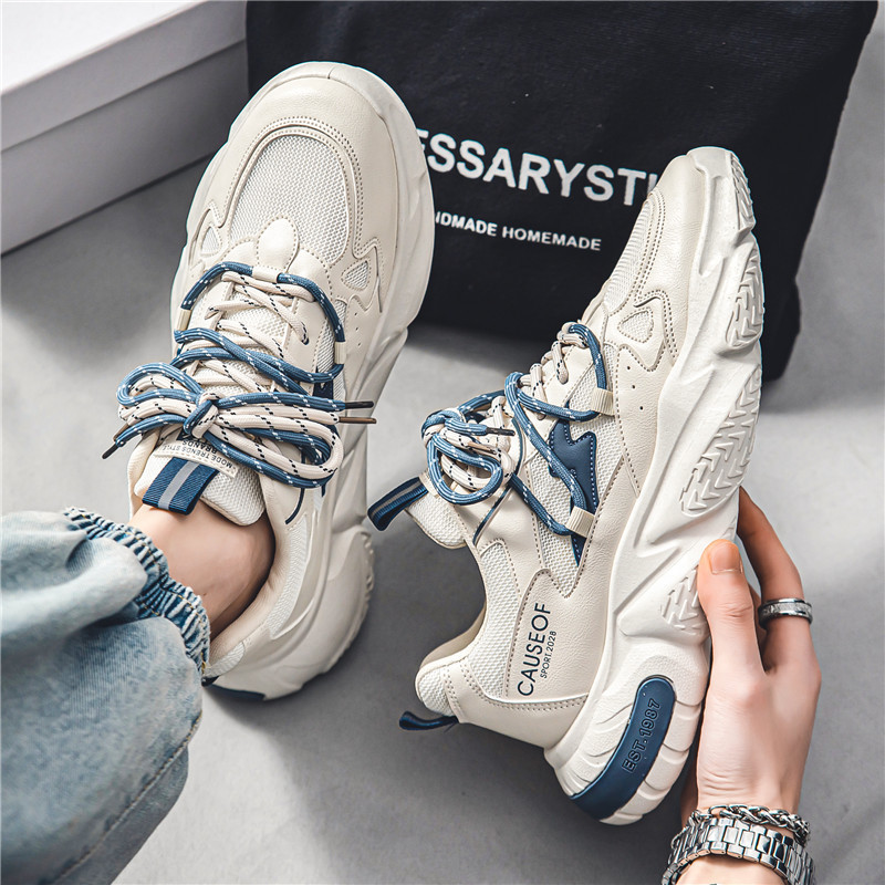 Men's Shoes 2025 New Autumn Mesh Casual Versatile Height-Increasing Youth Sports Running Trendy Dad Shoes