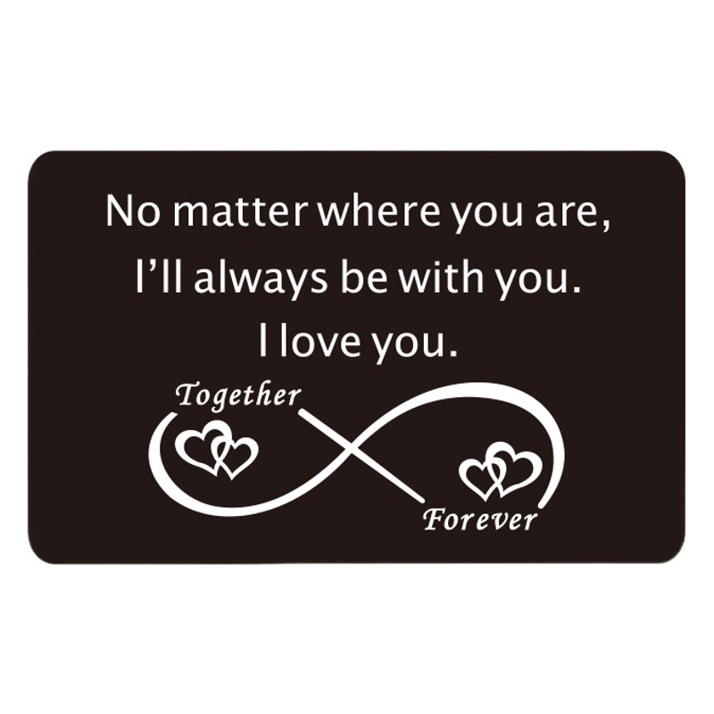Europe and the United States cross-border No matter where you are metal lettering business card wallet card couple gifts