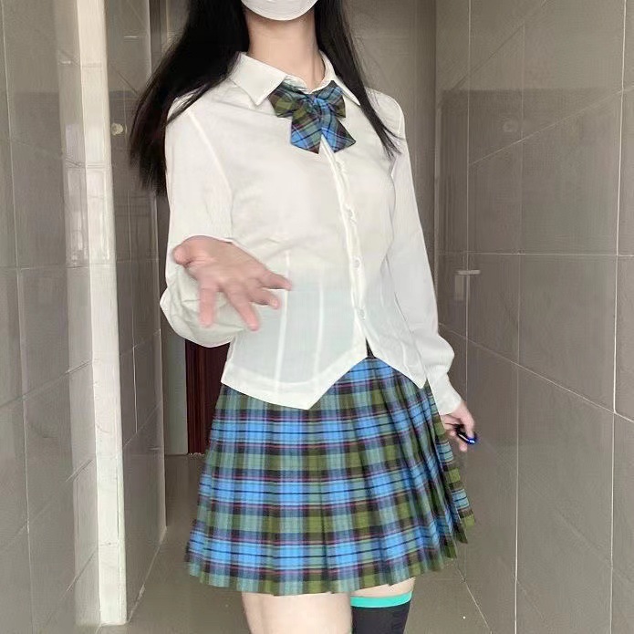 Picture of New JK Uniform suit Wholesale Pepper Plaid Skirt Campus College Plaid Pleated Skirt Sweet Half Skirt
