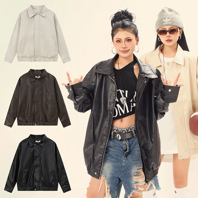 Vintage Contrast Color Striped Baseball Suit Women's Loose National Fashion Brand Autumn New Couple Letter Embroidered Jacket Coat