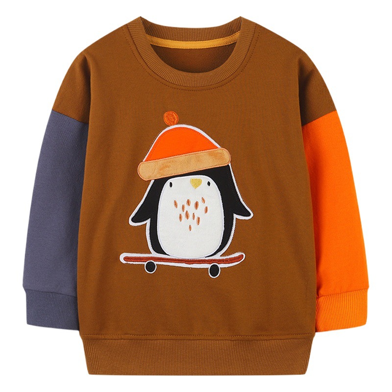 Picture of European and American style children's sweater autumn new round neck cartoon boy's long sleeve sweater shirt children's embroidered top