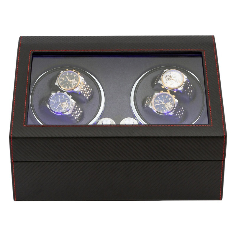2022 New Products with Lights Open Cover and Stop Watch Automatic Watch Shaker Electric Winding Box Watch Box 4+6 Watch Shaker