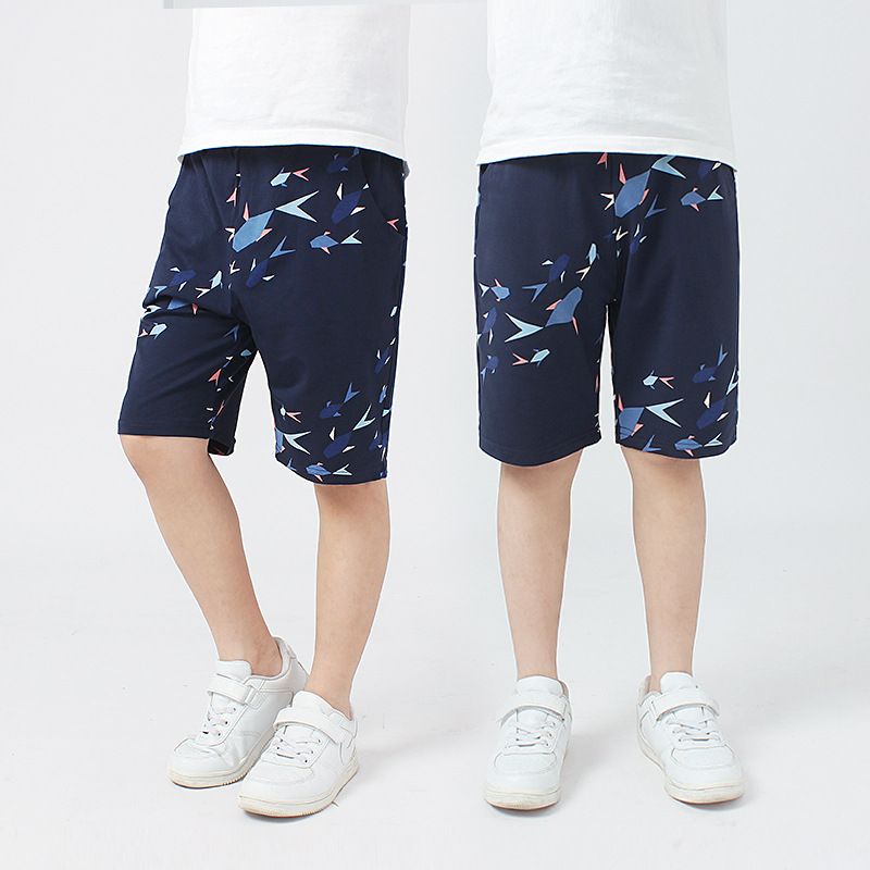 Summer Korean version of the new children's sports shorts big children's full print breathable loose pants boys pants wholesale