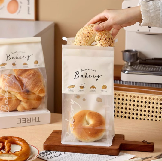 Toast Bread Packaging Bag 450g Self-Sealing Baked Sliced ​​Toast Bag Bagel Biscuit Mochi Kraft Paper Storage Bag